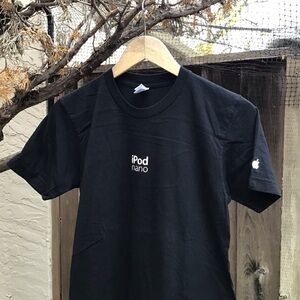 Vintage Apple Ipod Nano Tech Promo Black Short Sleeve T Shirt Size Small